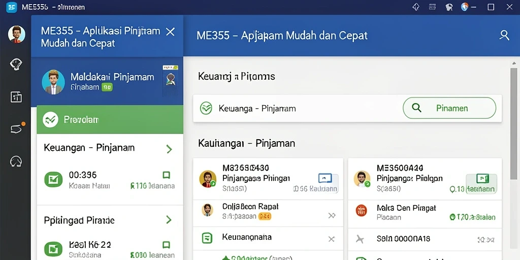 Tampilan antarmuka ME355 yang sederhana dan fungsional.