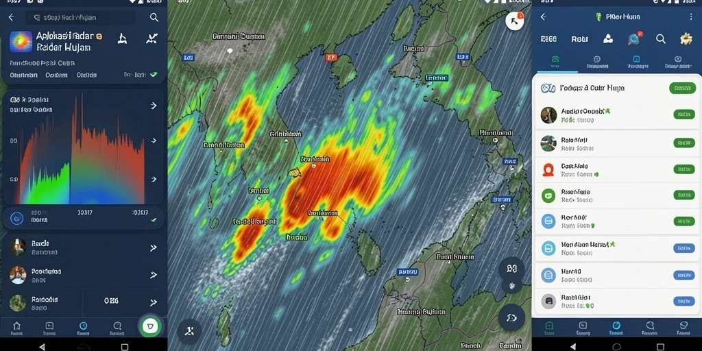 Tampilan antarmuka aplikasi Radar Hujan PRG007 yang informatif dan mudah dipahami.