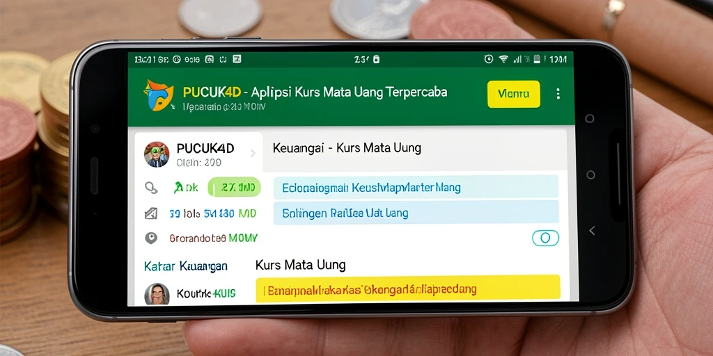 Antarmuka aplikasi PUCUK4D menampilkan informasi kurs mata uang dengan jelas.