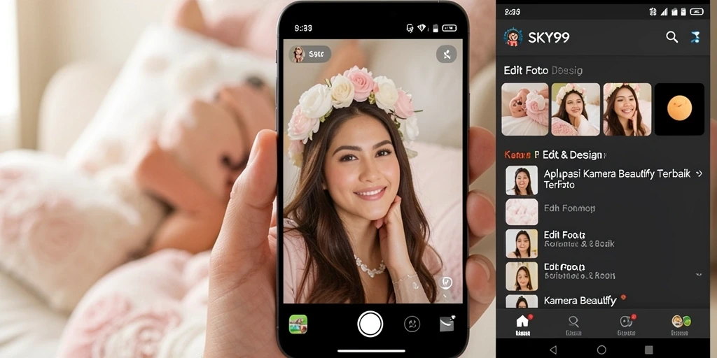 Tampilan antarmuka intuitif aplikasi Kamera Beautify yang memudahkan pengguna.