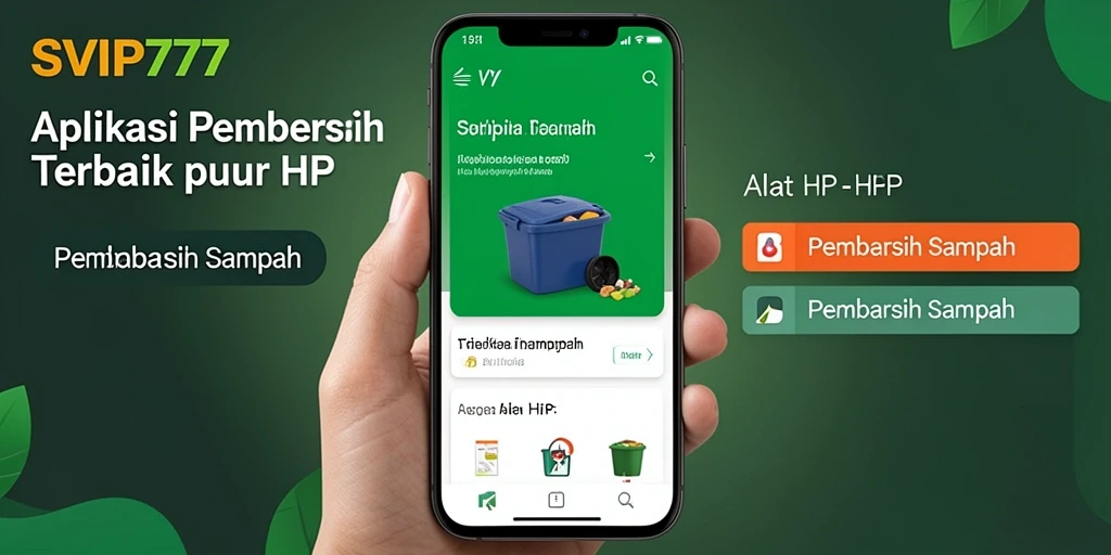 Tampilan antarmuka aplikasi SVIP777 yang bersih dan fungsional untuk Pembersih Sampah.